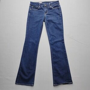 Gap Sexy Boot Jeans Womens 6 Long 28 Dark Rinse Blue Stretch Denim 2282